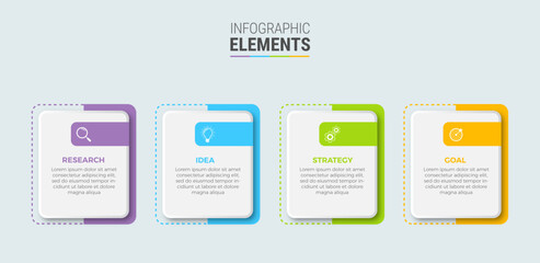 Business infographic template design icon 4 option or steps