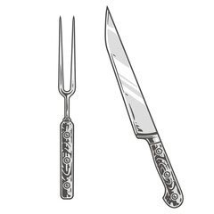 Fork and knife element colorful