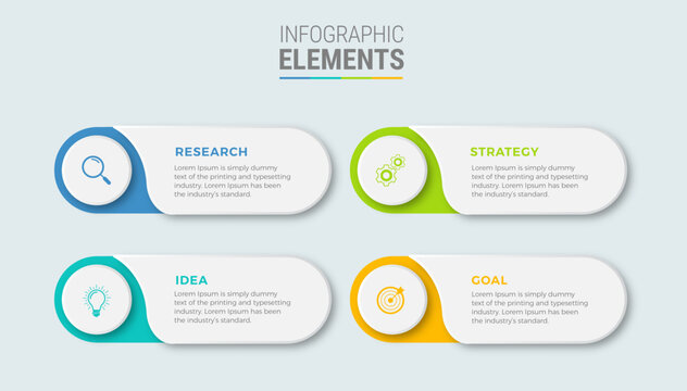 Business infographic template design icon 4 option or steps
