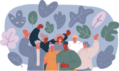 Vector illustration of people family together human unity