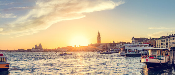 Venice, Italy panorama at sunset