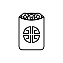 Angpao vector icon for Chinese New Year on white background.