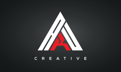 AKU monogram triangle logo design