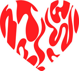 Hand drawn heart with patterns flat icon Contemporary love design