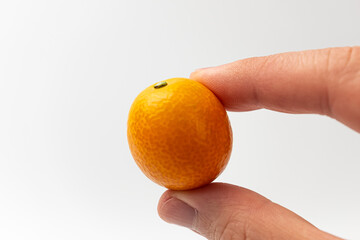 Kumquats on a white background