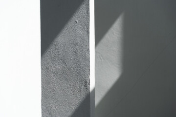 white grey wall with sun light and shadow background