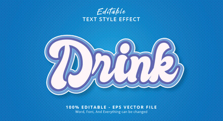 Blue Drink Text Style Effect, Editable Text Effect