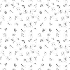 Fototapeta na wymiar Seamless vector pattern with sports icons. Doodle vector illustration with sport icons. Vintage sport pattern
