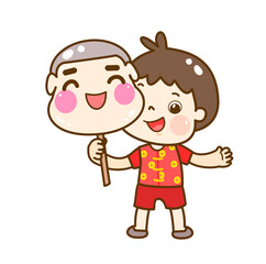 Obraz premium cartoon kids for chinese new year.