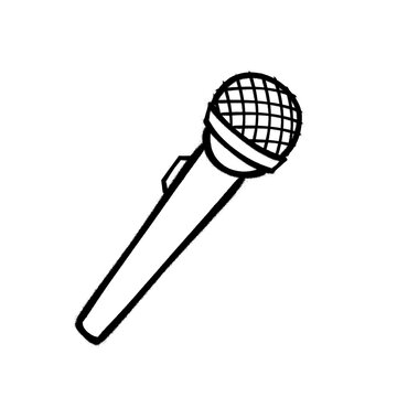Sprayed microphone with overspray in black over white. Vector illustration.