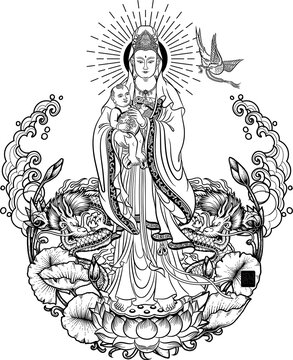 illustration of a woman
Quan Yin