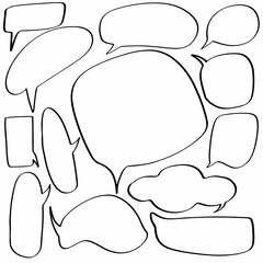 set hand drawn speech bubbles. vector design illustration