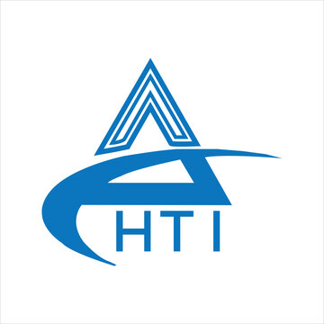 HTI letter logo. HTI blue image on white background. HTI Monogram logo design for entrepreneur and business. HTI best icon.
