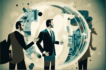 illustration of colaboration in business , ai generated