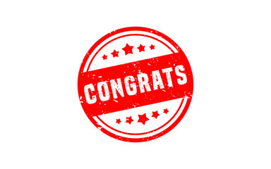 CONGRATS rubber stamp with grunge style on white background