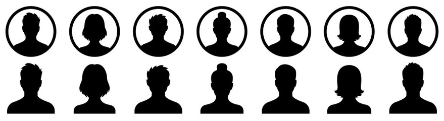 Avatar icon. Profile icons set. Male and female avatars set. Vector illustration - 560154975