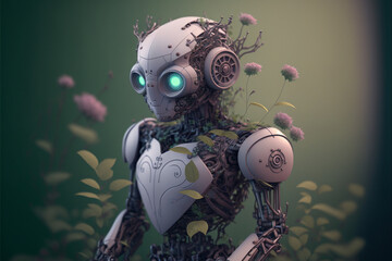 植物の生えた人型ロボット Generative AI