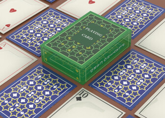 Box mockup with card deck