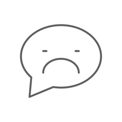BAD COMMENT Feedback icon with black outline style