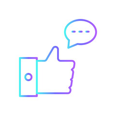 GOD JOB Feedback icons with blue gradient outline style