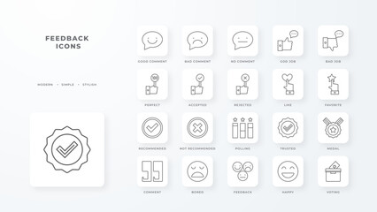 Feedback icon with black outline style