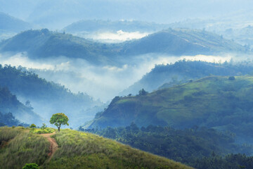 Mountains landscape in the morning