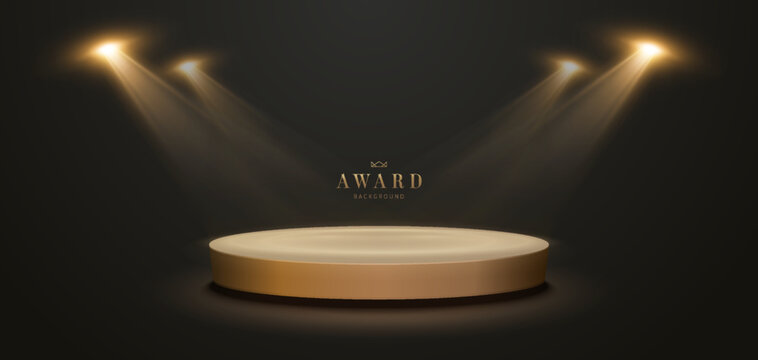 Award Nomination Background. Luxury Banner With Spotlights and Stage