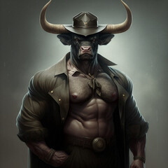 Obraz premium portrait of a cowboy with a hat