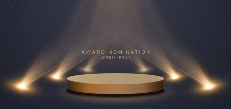 Award Nomination Background. Luxury Banner With Spotlights and Stage