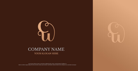 Initial CW Logo Design Vector 