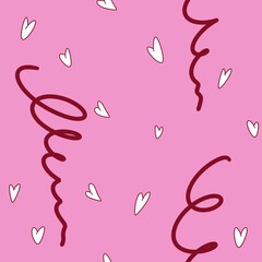 Cute seamless patterns on the theme of love 