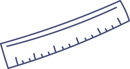 Stationery ruler for math lesson line icon