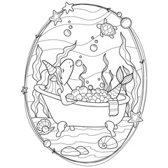 Unicorn Mermaid Coloring Page for Kids