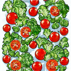 Frischer Blattsalat mit Tomaten und Radieschen