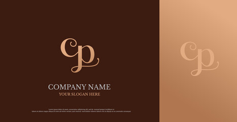 Initial CP Logo Design Vector 