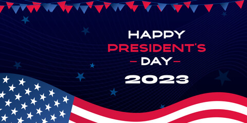 Happy Presidents Day 2023 American Flag Background