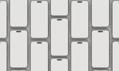 Illustration 3d render of isometric rectangles simulating a telephone in a 3d space 14 with blank spaces. From different perspectives and views to help rock up for applications. iPhone pro