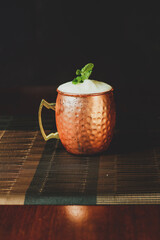 strawberry in a glass moscow mule