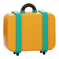 Premium  Tourism suitcase icon 3d rendering on isolated background PNG