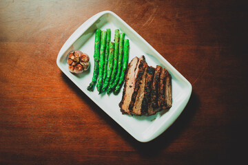 plate of beans and meat