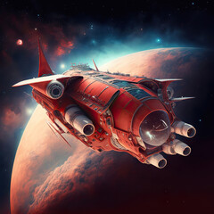 Naklejka premium space ship futuristic