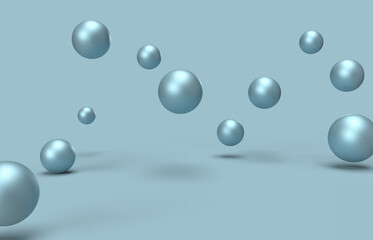3D Realistic Abstract background with dynamic. blue bubbles. modern trendy banner design
