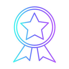 Reward Feedback Icons with purple blue outline style. Thin line icon related to feedback, rating, testimonials, quick response, satisfaction and more. Simple web icon. Vector illustration