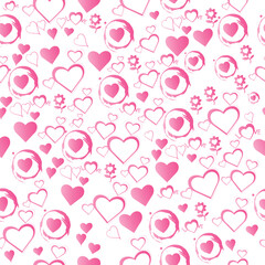 Seamless pattern valentine's day background heart concept art love
