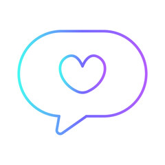 Love Feedback Icons with purple blue outline style. Related to Feedback, Rating, Like, Dislike, Comment, Good Bad Sign, Yes No icons. Vector illustration
