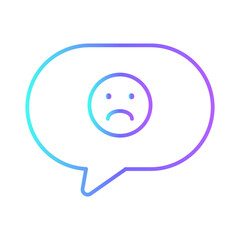 Fototapeta premium Sad Feedback Icons with purple blue outline style. Related to Feedback, Rating, Like, Dislike, Comment, Good Bad Sign, Yes No icons. Vector illustration