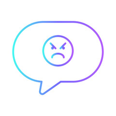 Mad Feedback Icons with purple blue outline style. Related to Feedback, Rating, Like, Dislike, Comment, Good Bad Sign, Yes No icons. Vector illustration