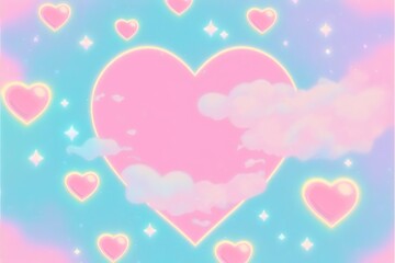 Pastel background with hearts