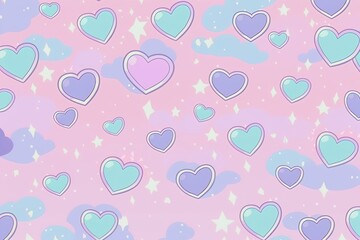 Pastel background with hearts