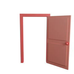 red door open 3d png